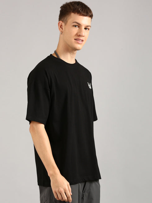 Black Printed Oversized T-Shirt
